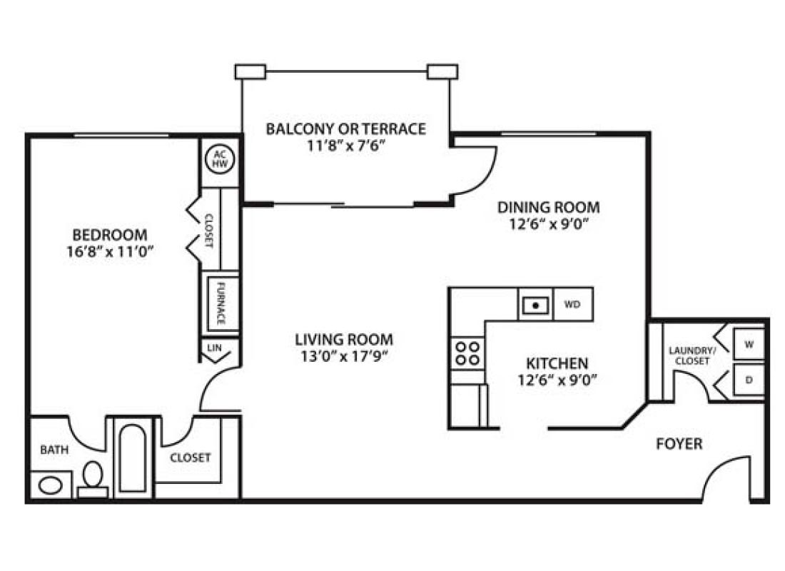 one-bedroom-one-bath-floor-plan one bedroom apartment