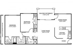 two bedroom apartment floor plan