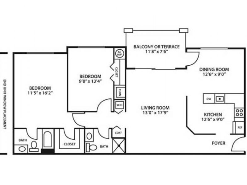 two bedroom apartment floor plan